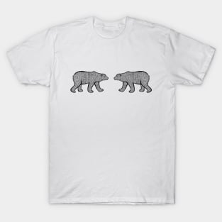 Polar Bears in Love - cool and cute animal design - on white T-Shirt